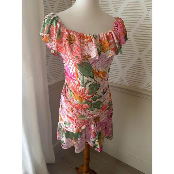 Hello Molly Women’s Medium It's Party Time Off The Shoulder Mini Dress in pink - Picture 9 of 10